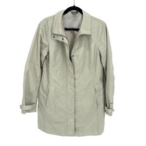Eddie Bauer Trench Coat Womens Medium Beige Khaki Tan Rain